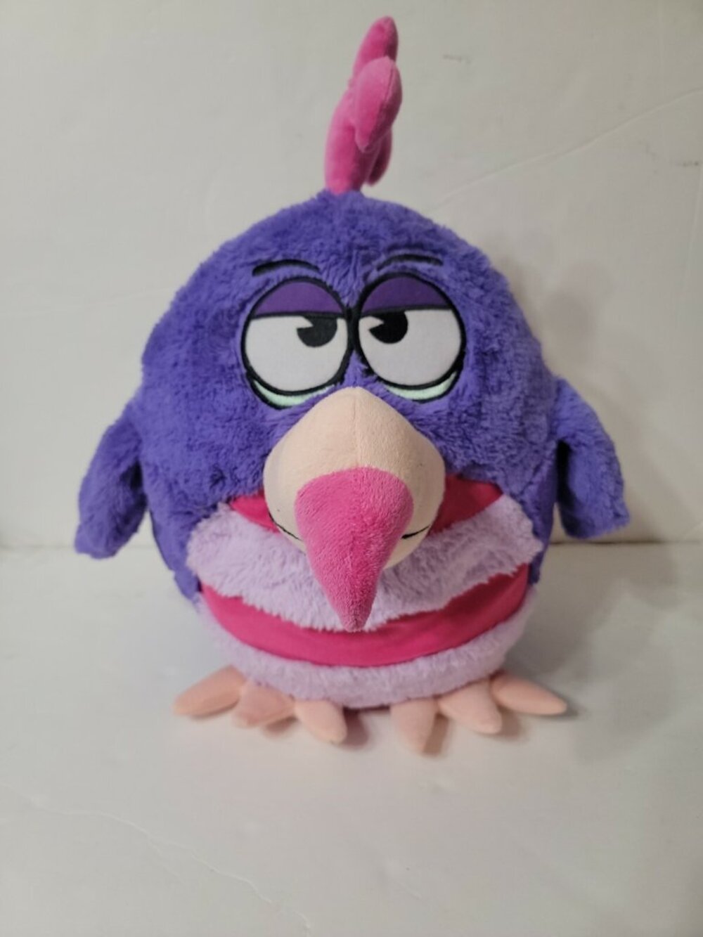 Jay At Play Koo Koo Birds 2010 Micro Beads Purple Pink Plush 16” Tall No Sound